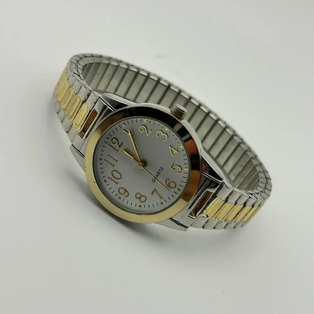 Accutime Watch Corp Two-tone St. Steel Women’s Watch Working New Battery